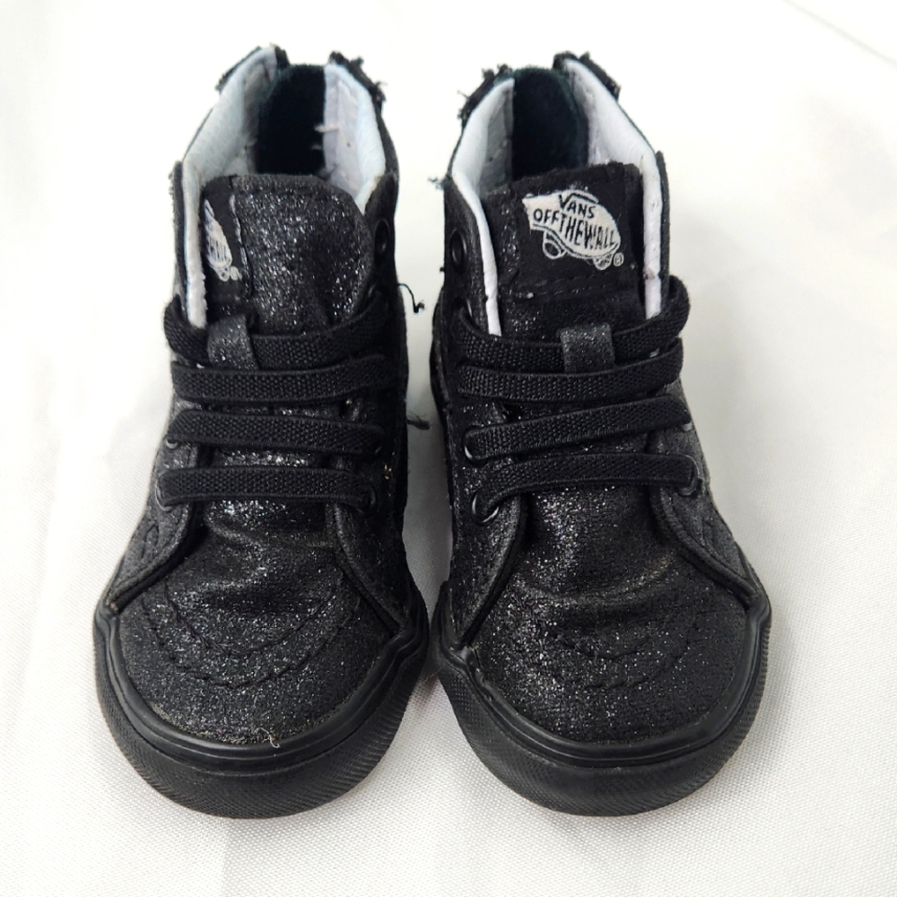 Vans Baby Black High-Top Glitter Sneakers